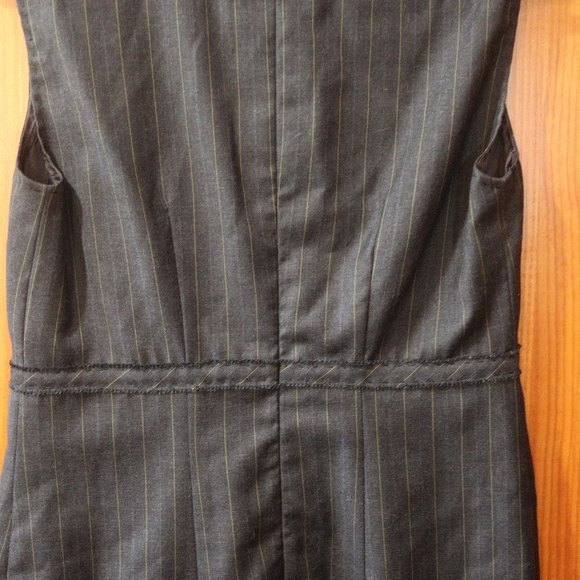 Moschino Embroidered Floral Pin Stripe Pencil Dress Medium Vintage Sheath Glam - Picture 11 of 12